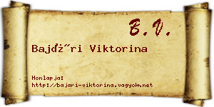 Bajári Viktorina névjegykártya
